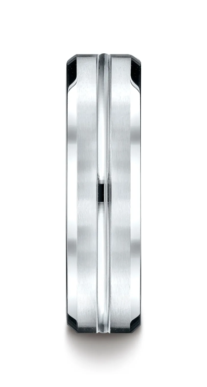 Benchmark Platinum 6mm Comfort-Fit Satin-Finished with High Polished Cut Carved Design Wedding Band Ring