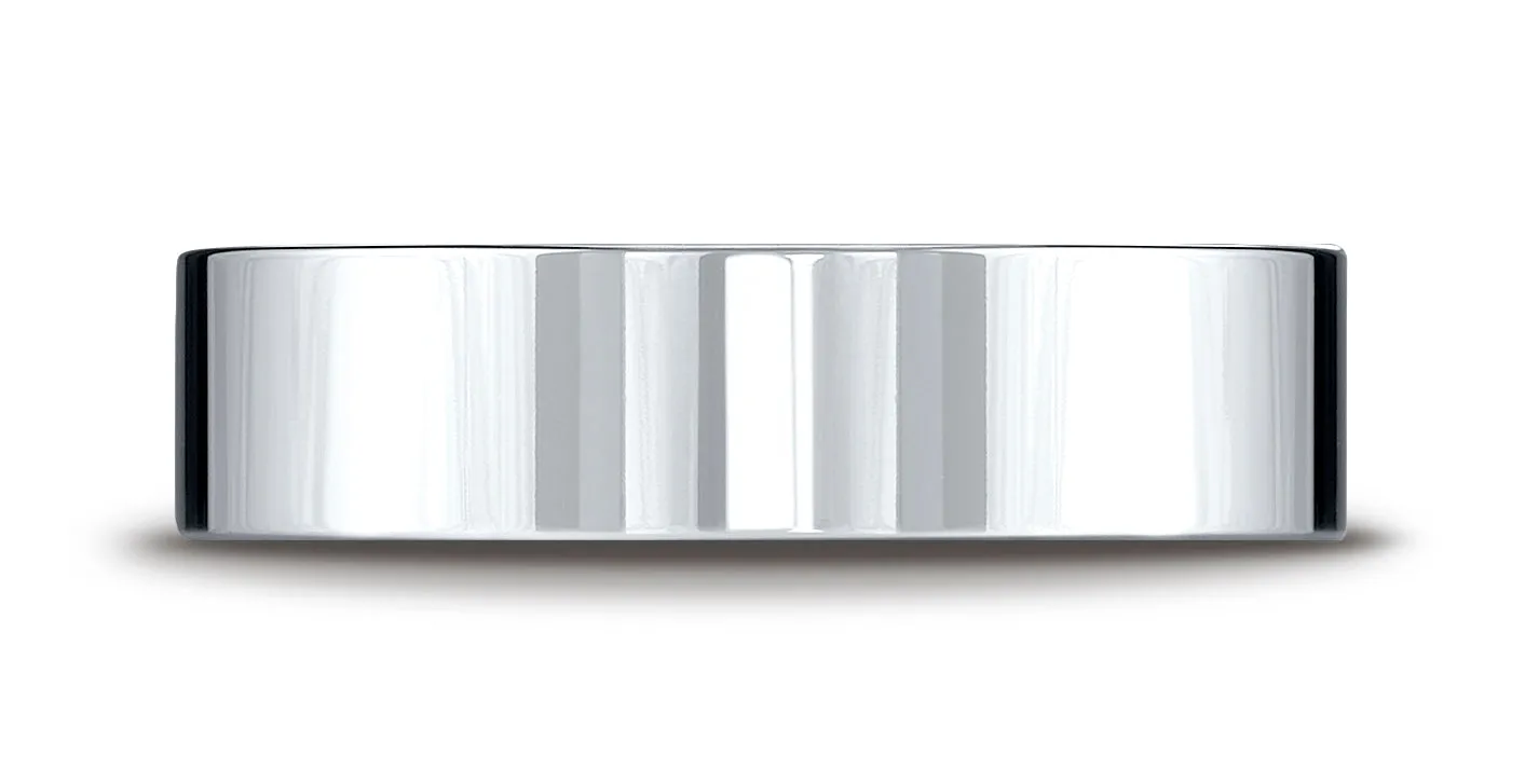 Benchmark Platinum 6mm Flat Comfort-Fit Wedding Band Ring (Sizes 4 - 15 )