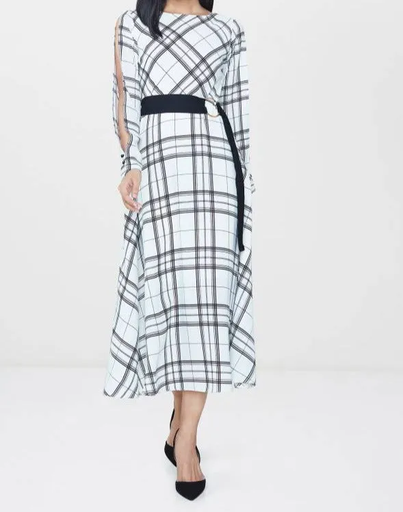 Black and White Checkered Midi