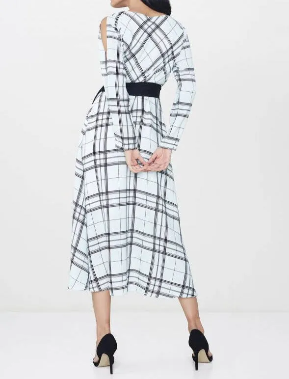 Black and White Checkered Midi