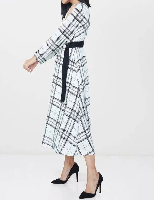 Black and White Checkered Midi