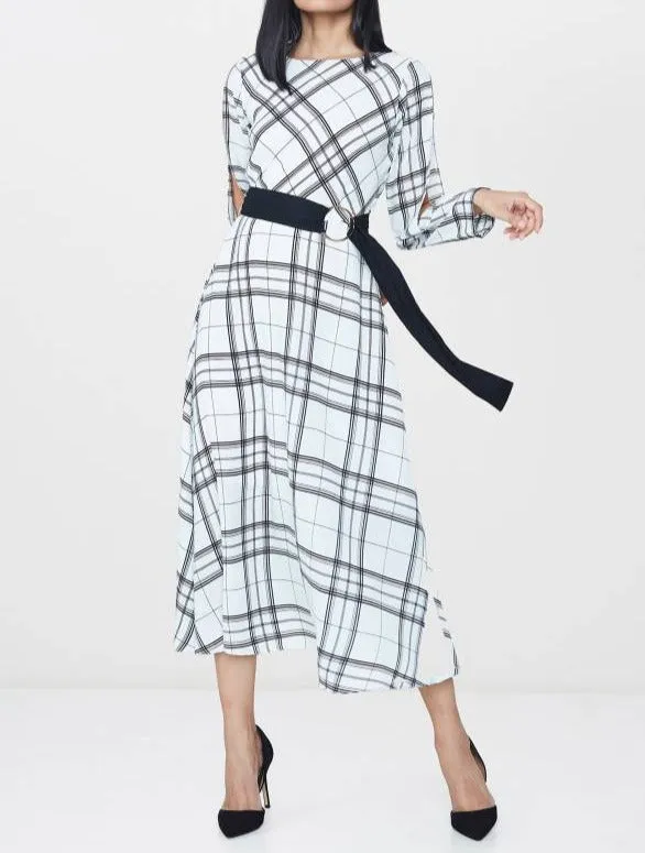 Black and White Checkered Midi