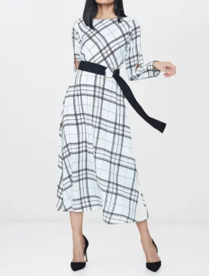 Black and White Checkered Midi