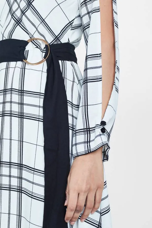 Black and White Checkered Midi