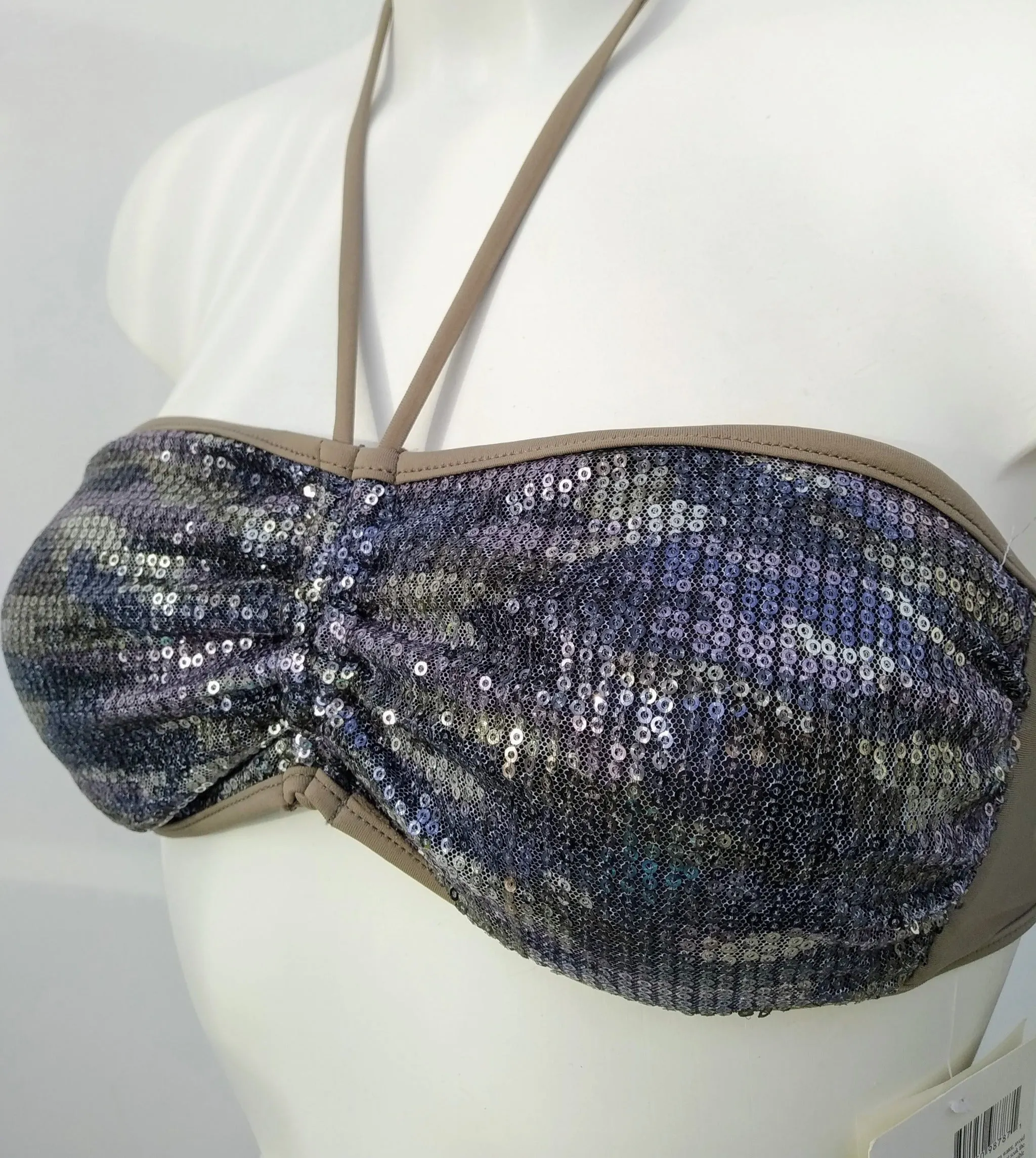 Bling bling Strapless Blue Bikini