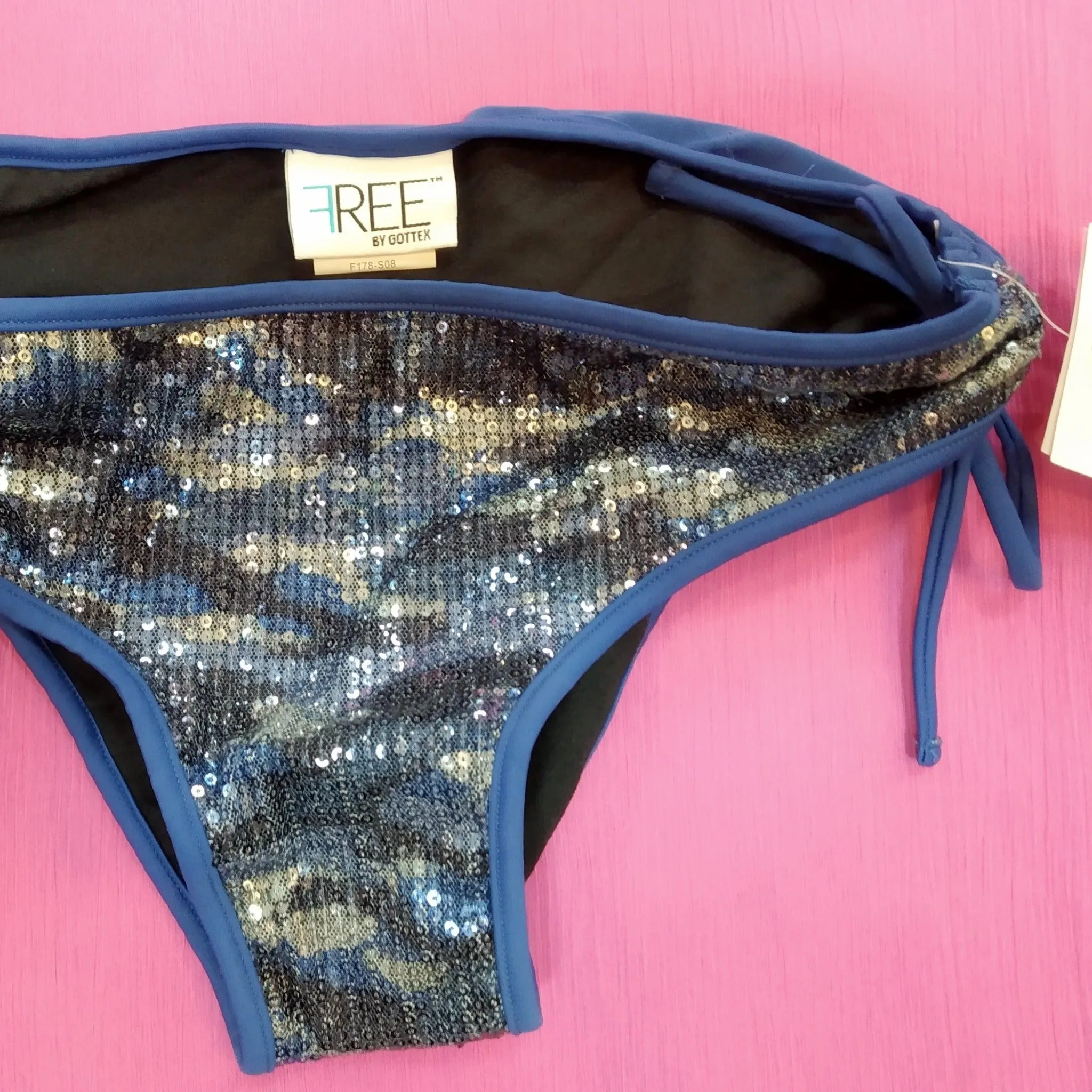 Bling bling Strapless Blue Bikini