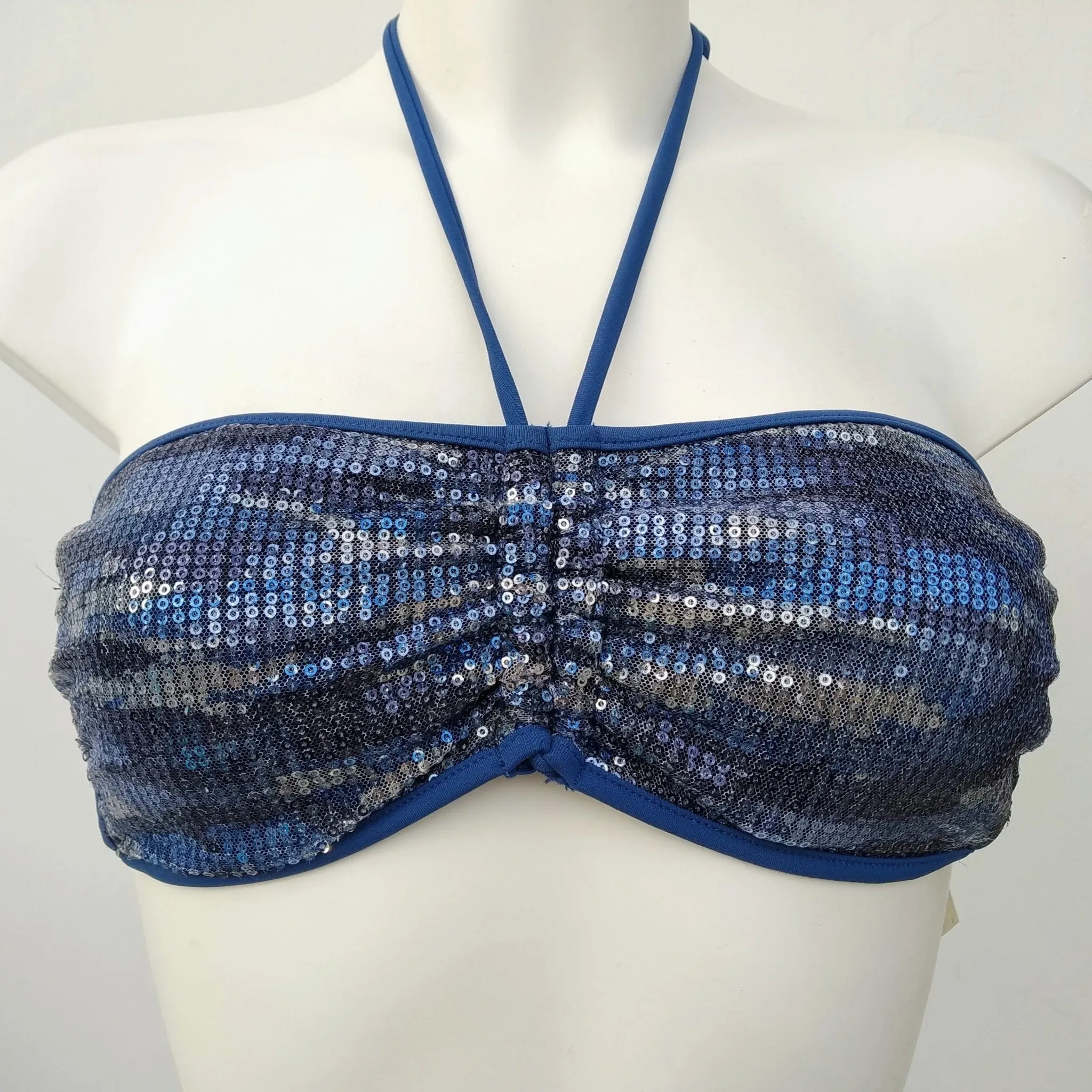Bling bling Strapless Blue Bikini