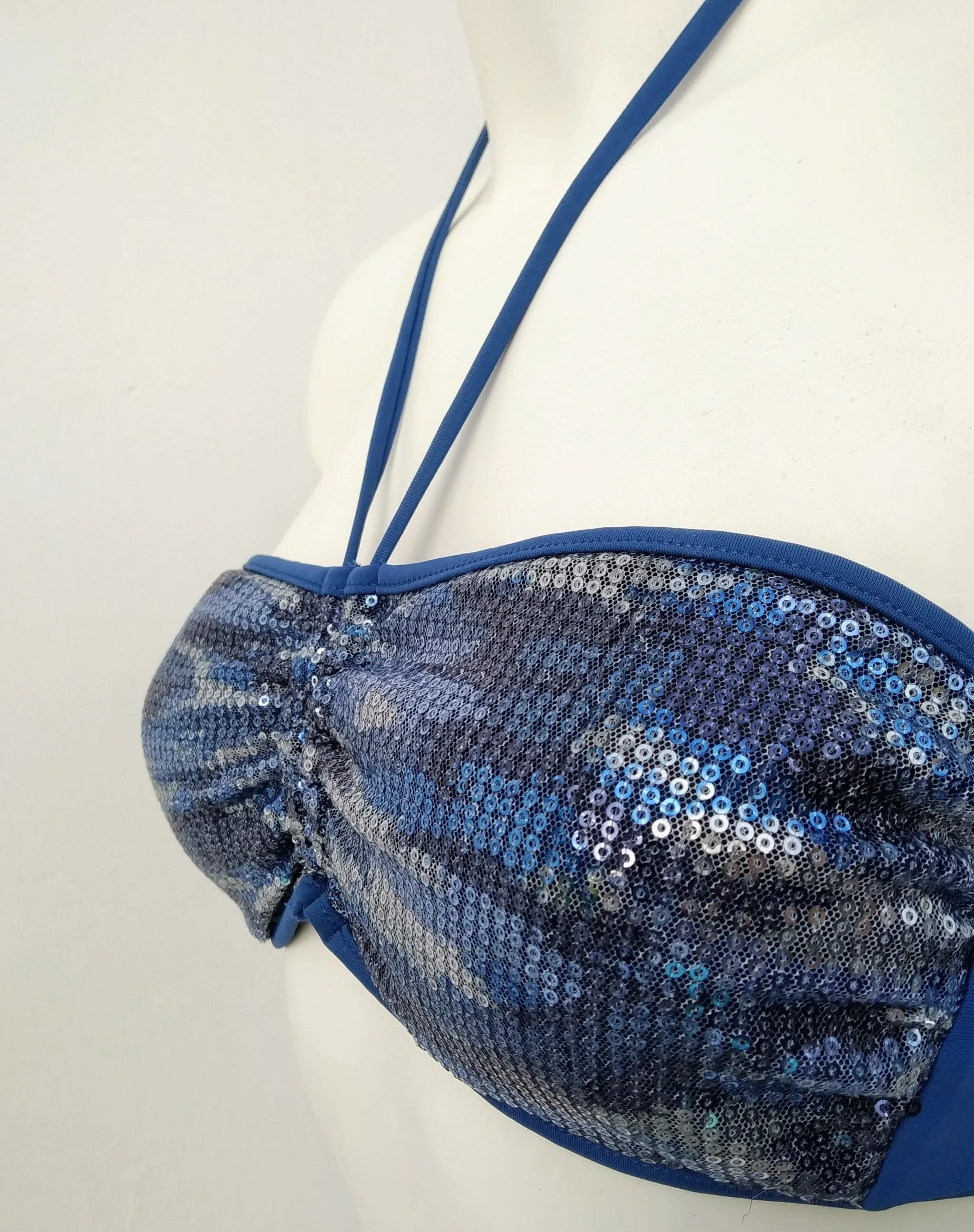 Bling bling Strapless Blue Bikini
