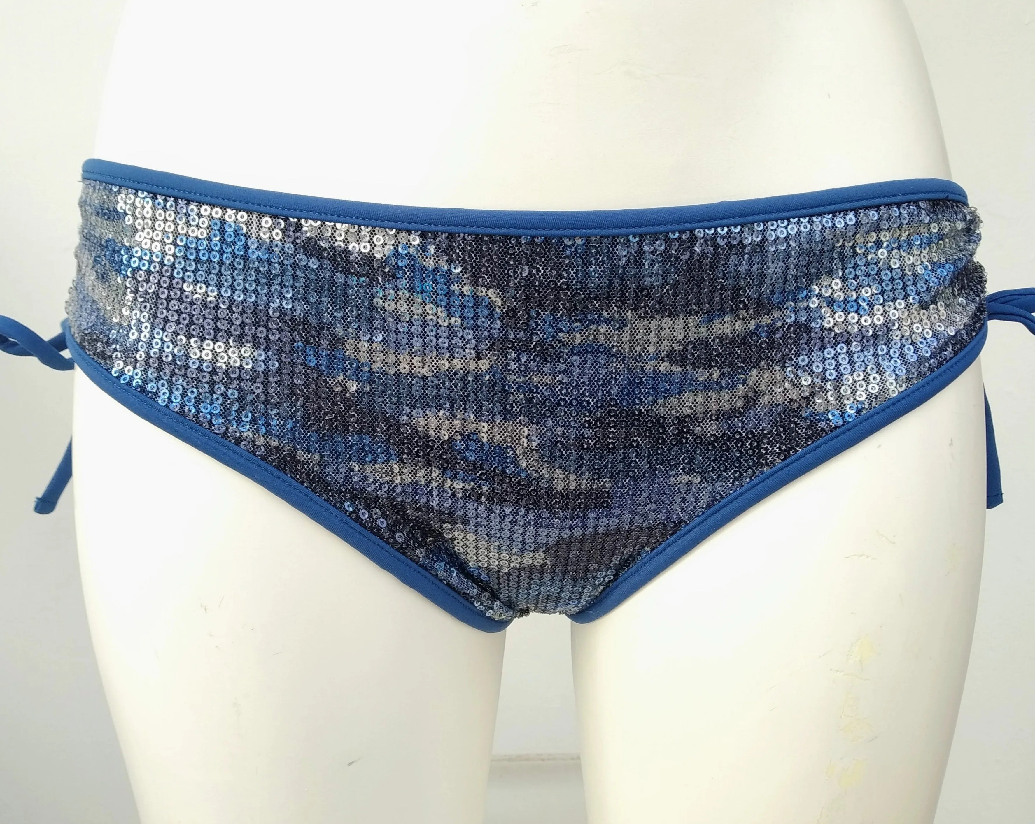 Bling bling Strapless Blue Bikini