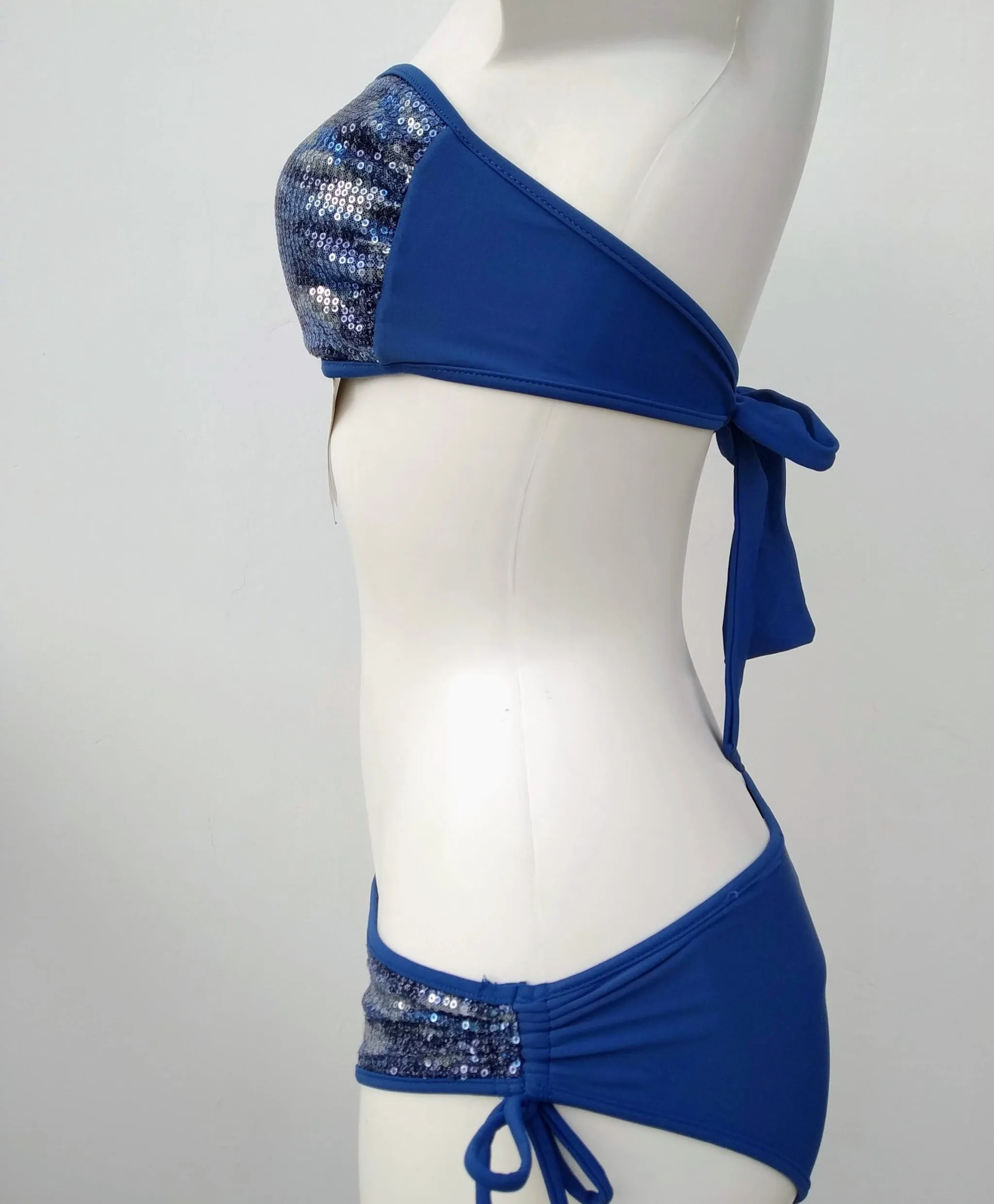 Bling bling Strapless Blue Bikini