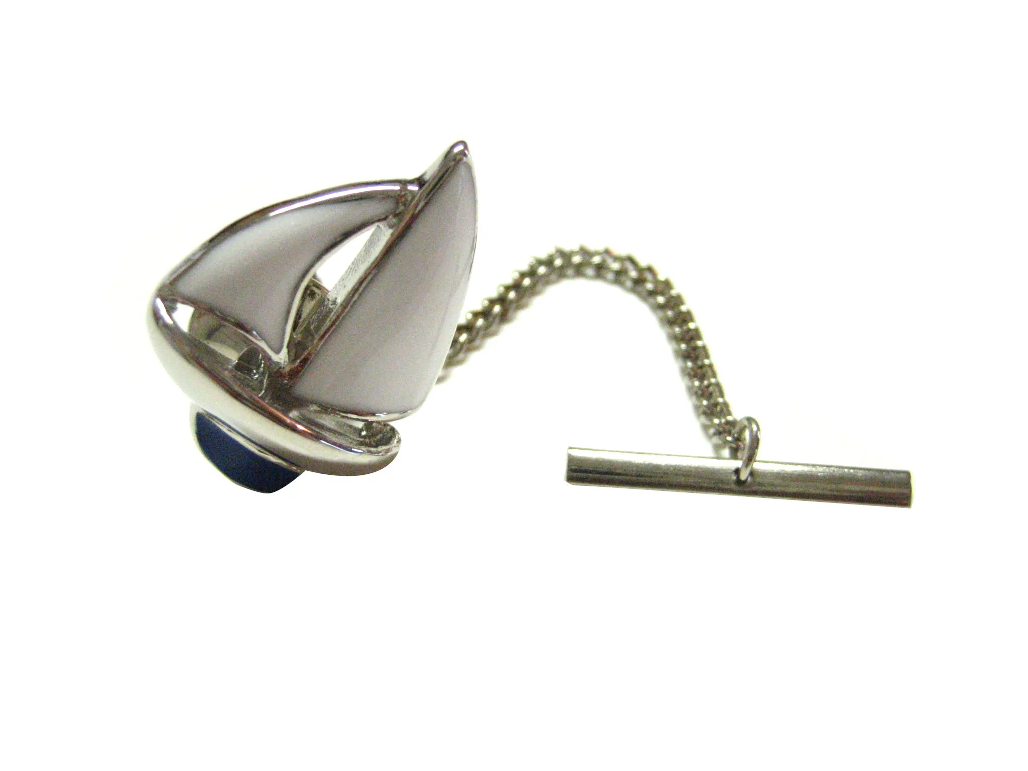 Blue Nautical Sail Boat Tie Tack