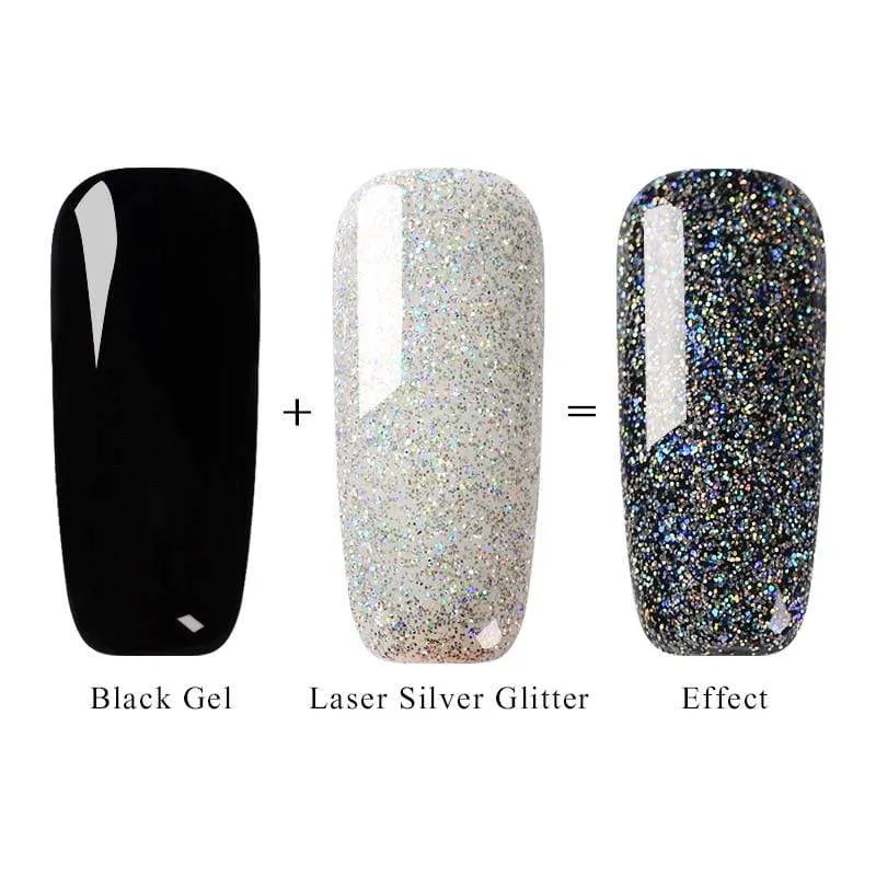 BodiModi Pretty Glitter Platinum Nail Polish