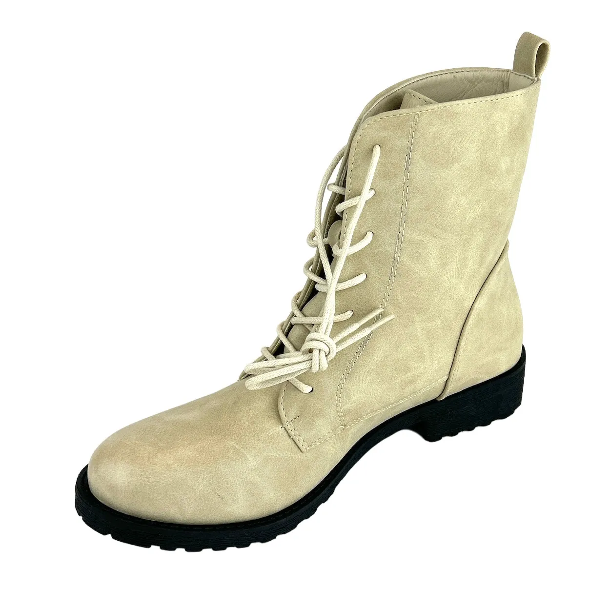 BOONEY Women's Lace Up Booties Combats Boots