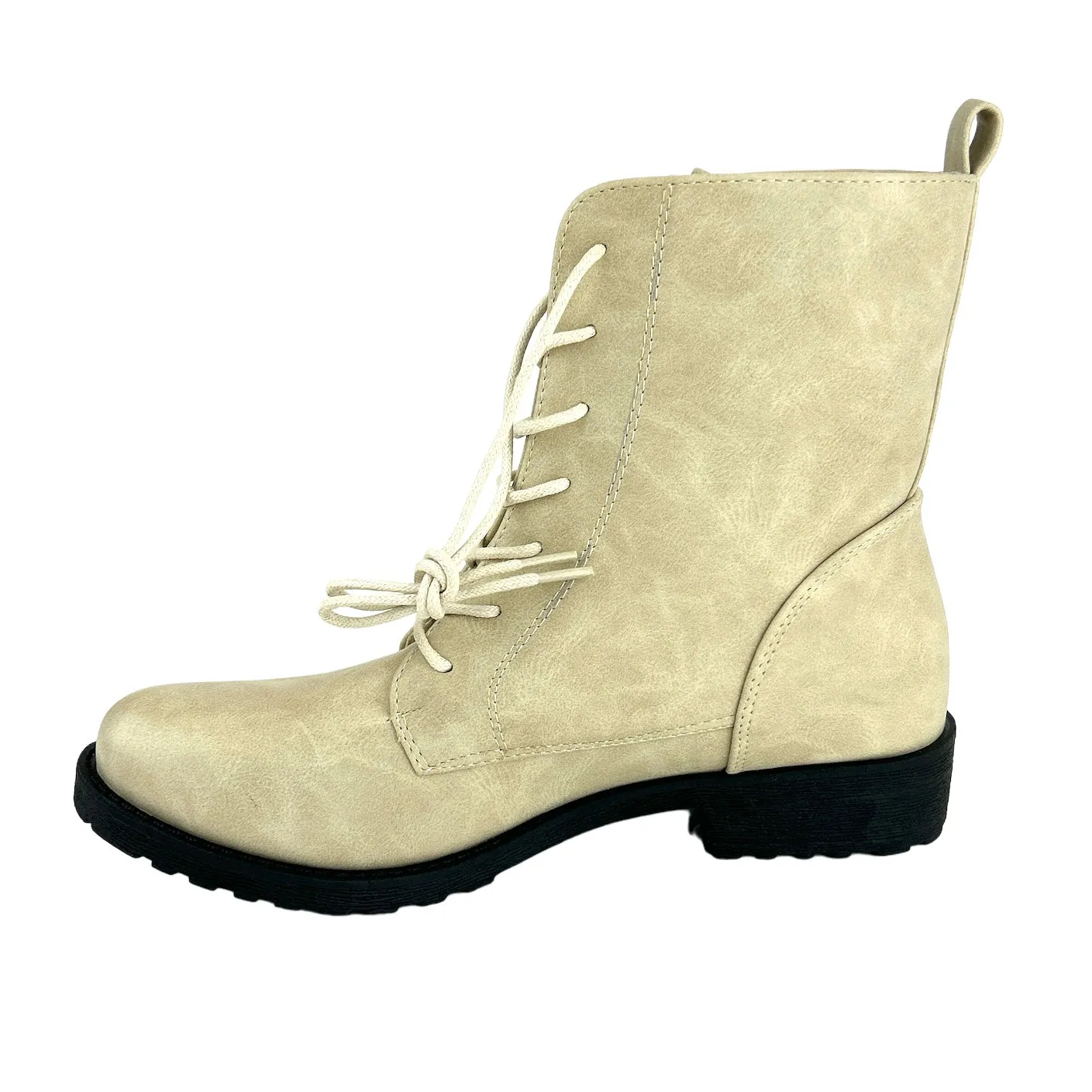 BOONEY Women's Lace Up Booties Combats Boots
