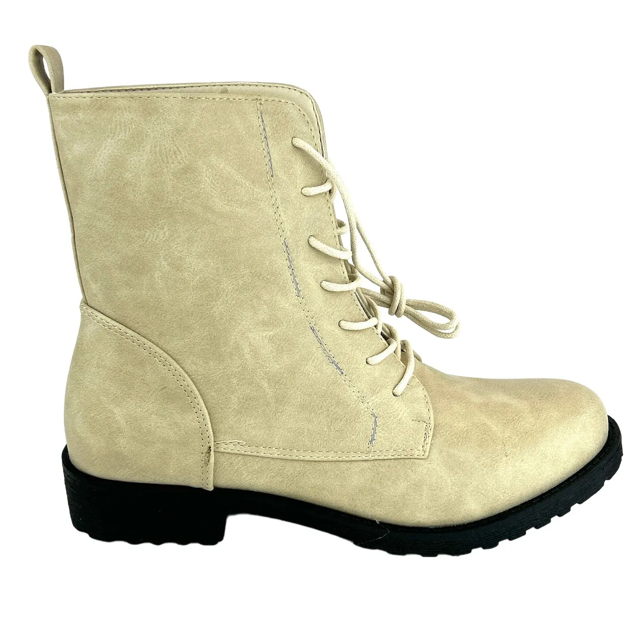 BOONEY Women's Lace Up Booties Combats Boots