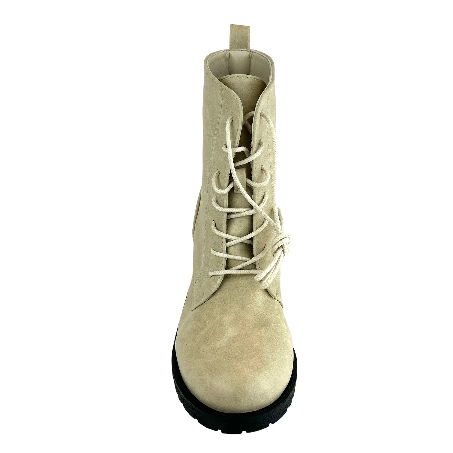 BOONEY Women's Lace Up Booties Combats Boots