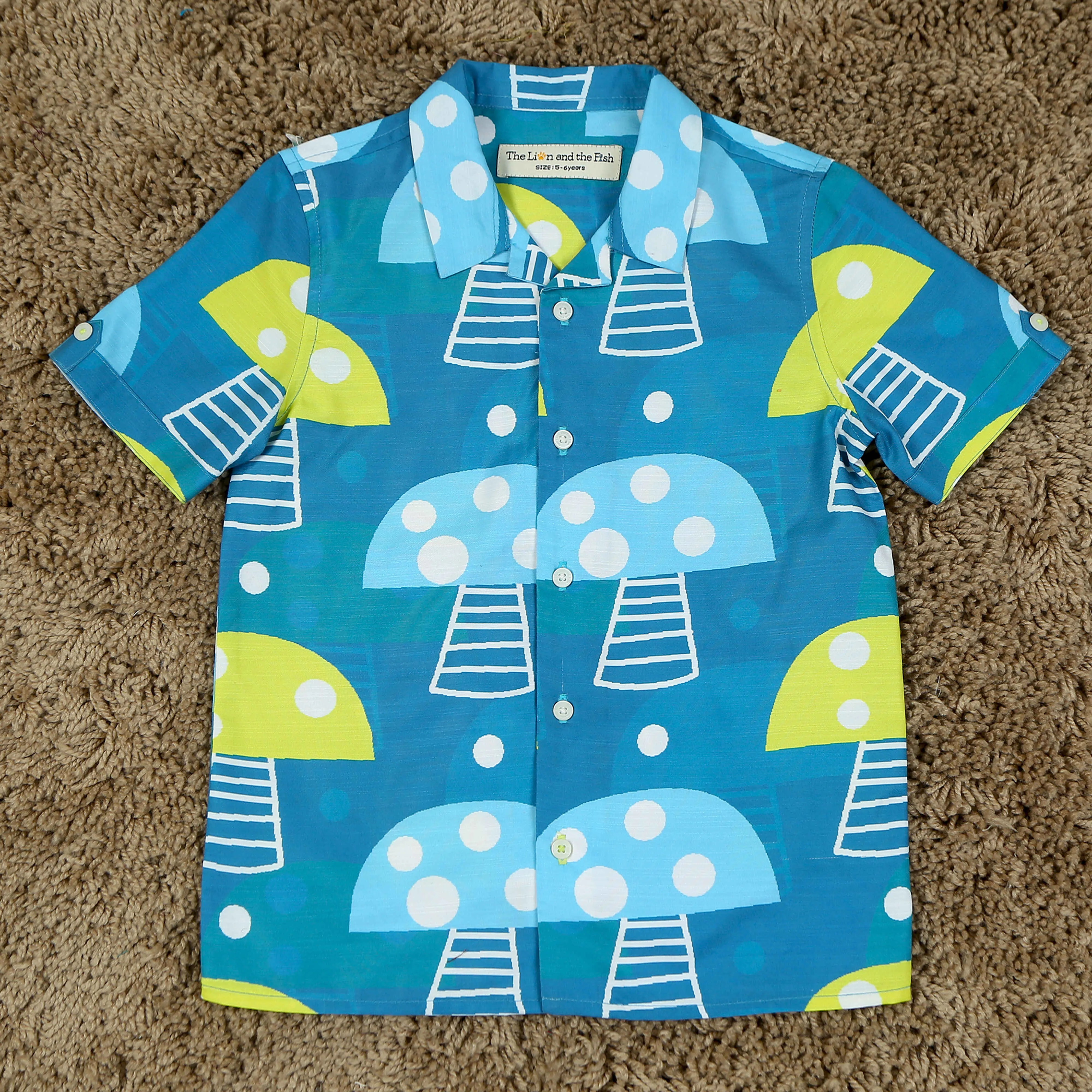 Boys & Girls Unisex Boat Printed Shirt & Short Co-Ord Set Teal