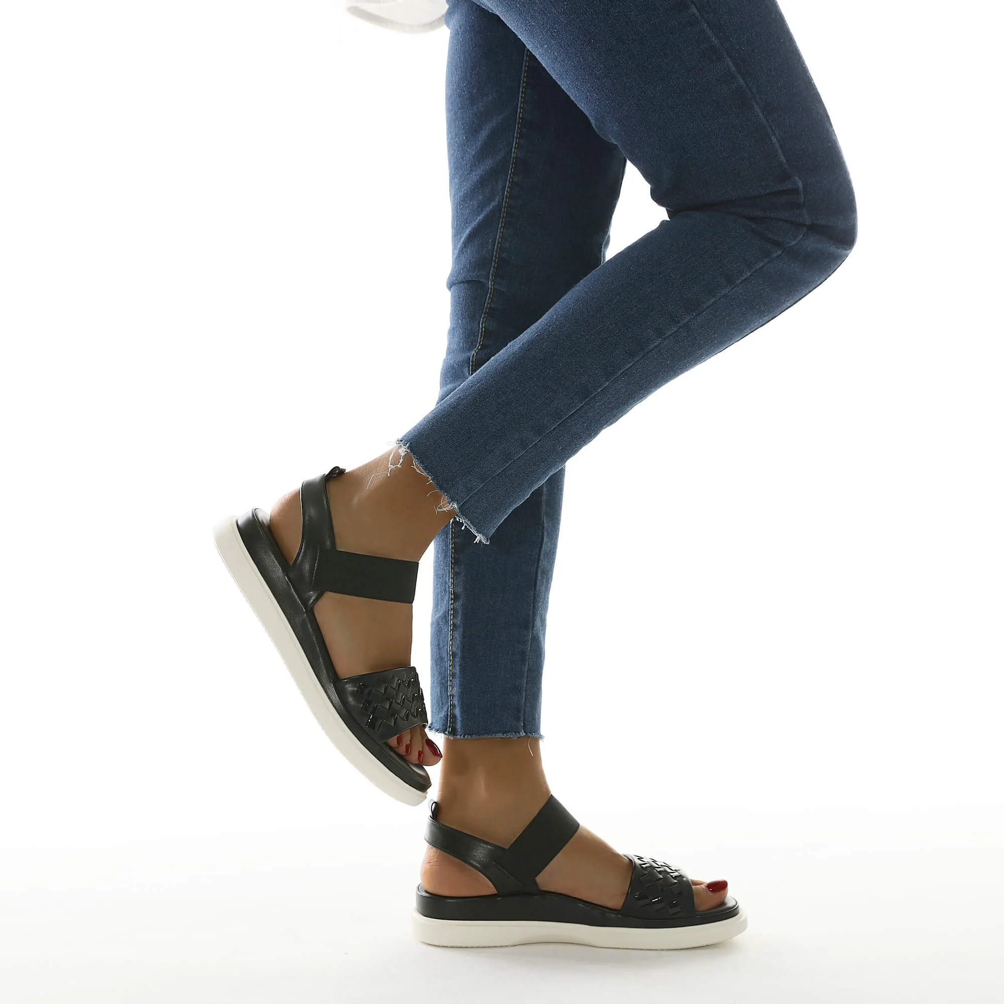 Braided Rubber Band Forever Slides Flat Sandals - Siketu