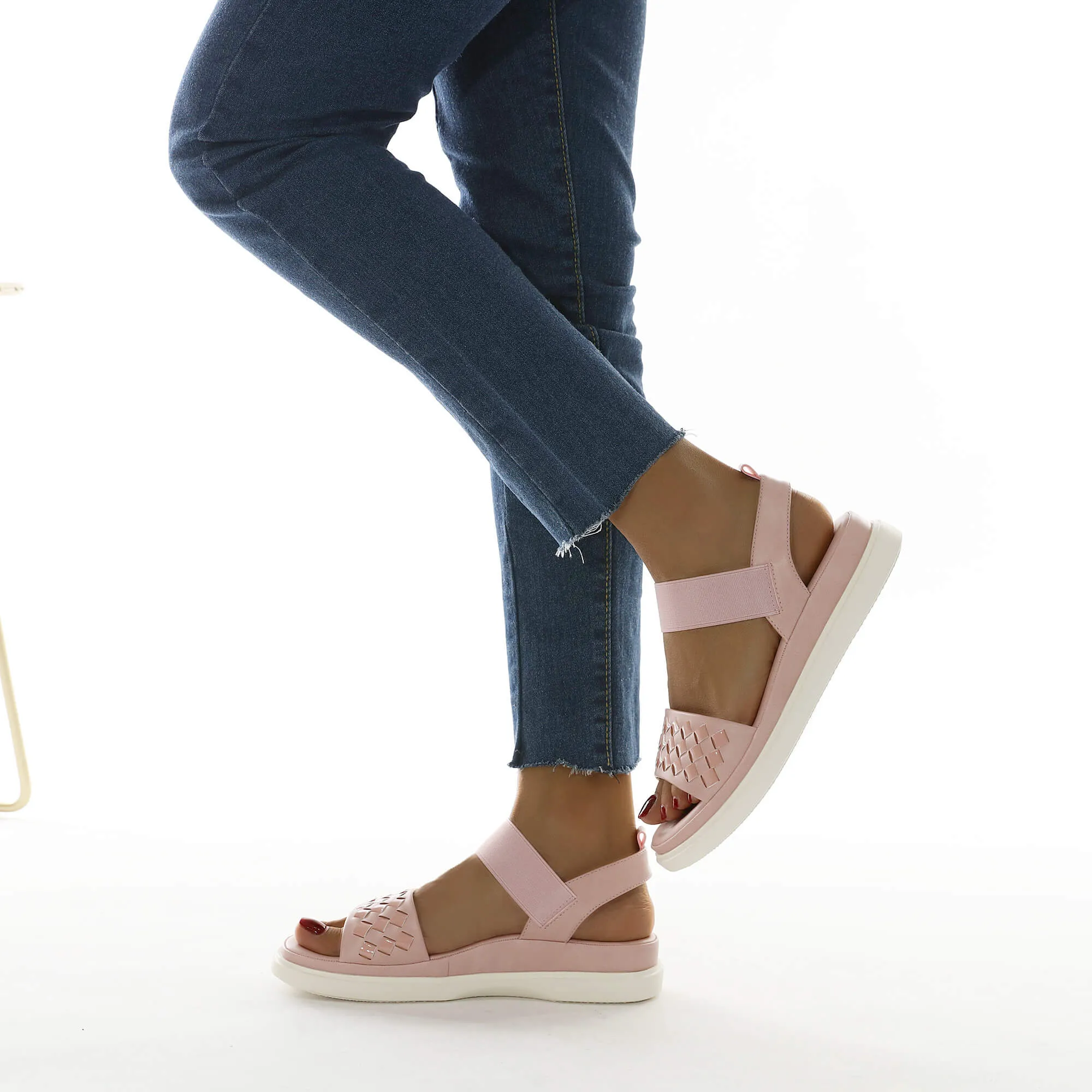 Braided Rubber Band Forever Slides Flat Sandals - Siketu