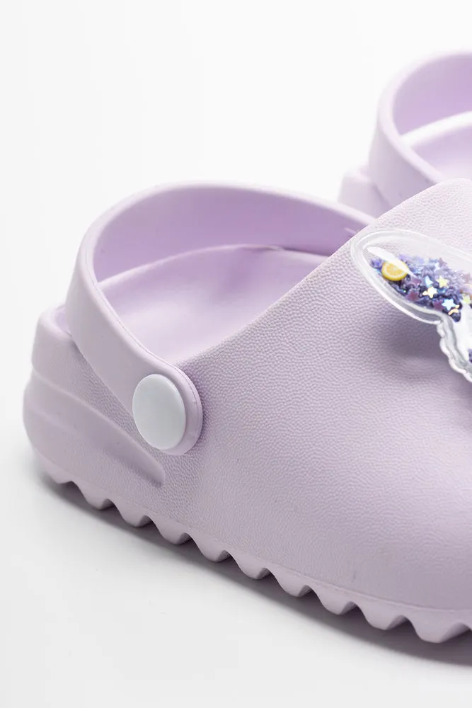 Butterfly Glitter Slide Lilac