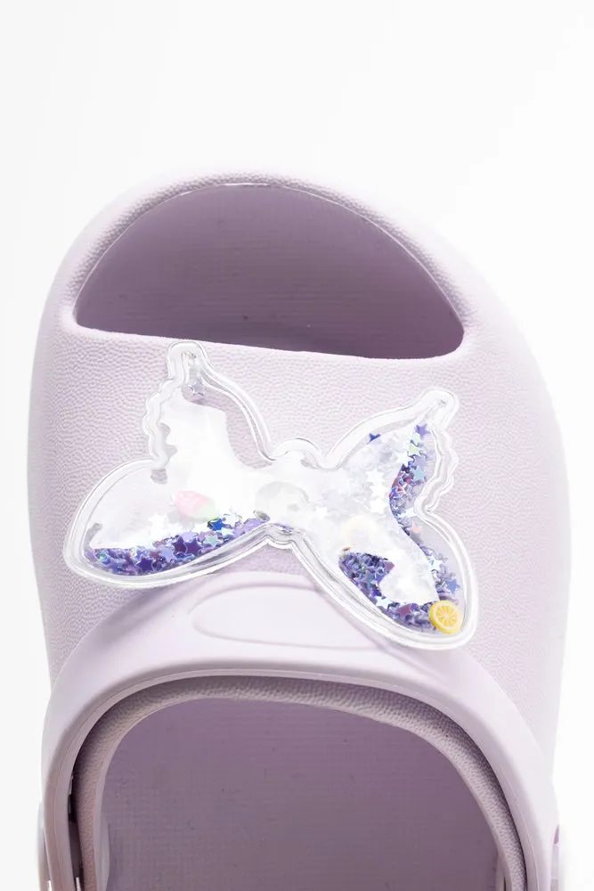 Butterfly Glitter Slide Lilac