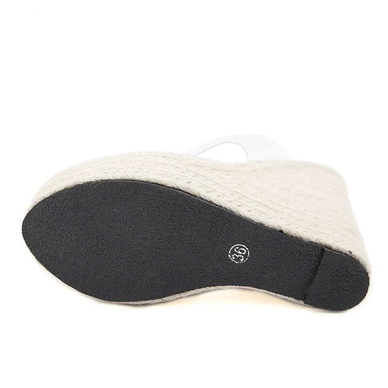 Cane Straw Weave Slippers Wedges