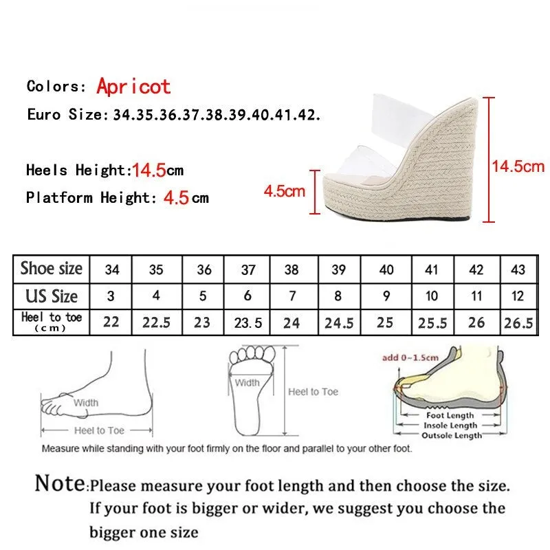 Cane Straw Weave Slippers Wedges