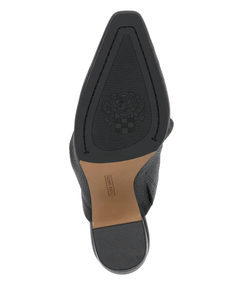 Carlie Slouched Pointed Toe Mule - Black