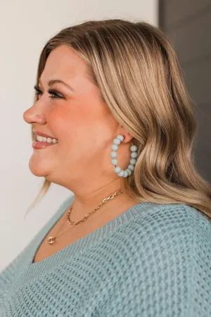 Certified Style Beaded Hoop Earrings- Sage