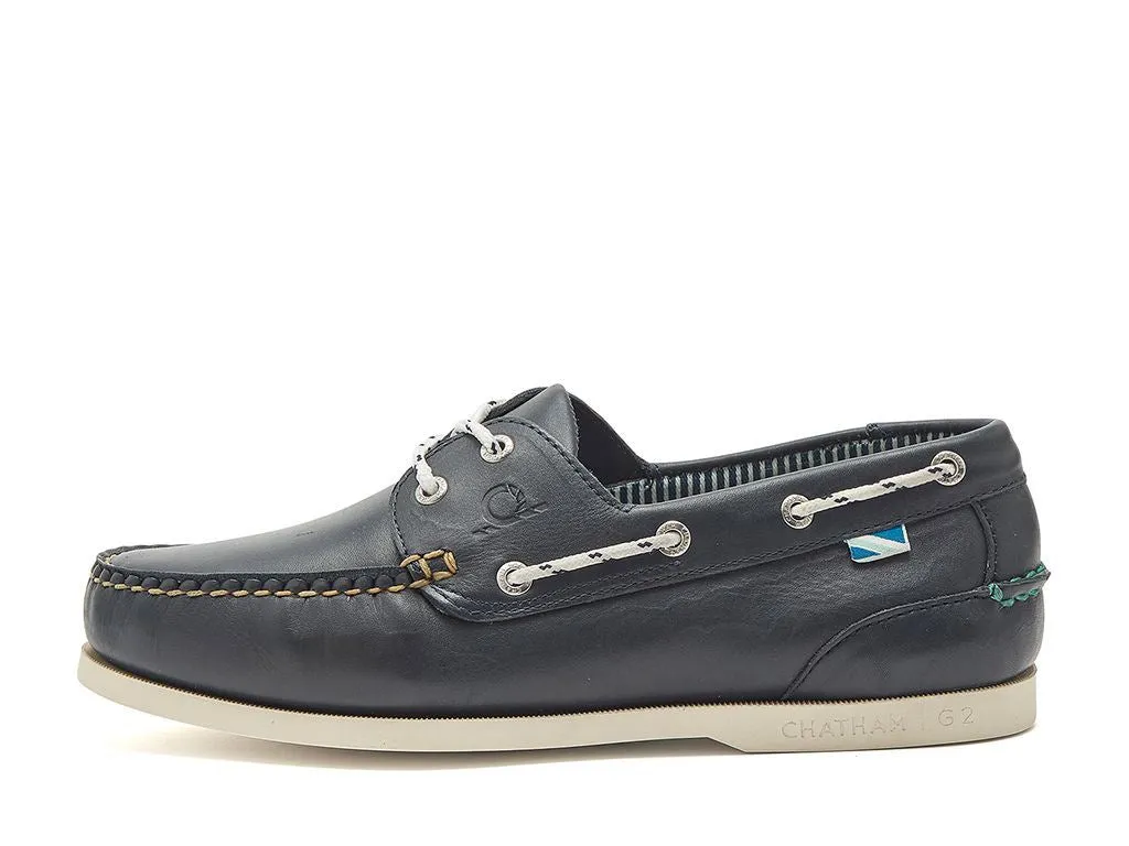 Chatham Leather Boat Shoes For Men - Crew G2 in Navy, 6-15