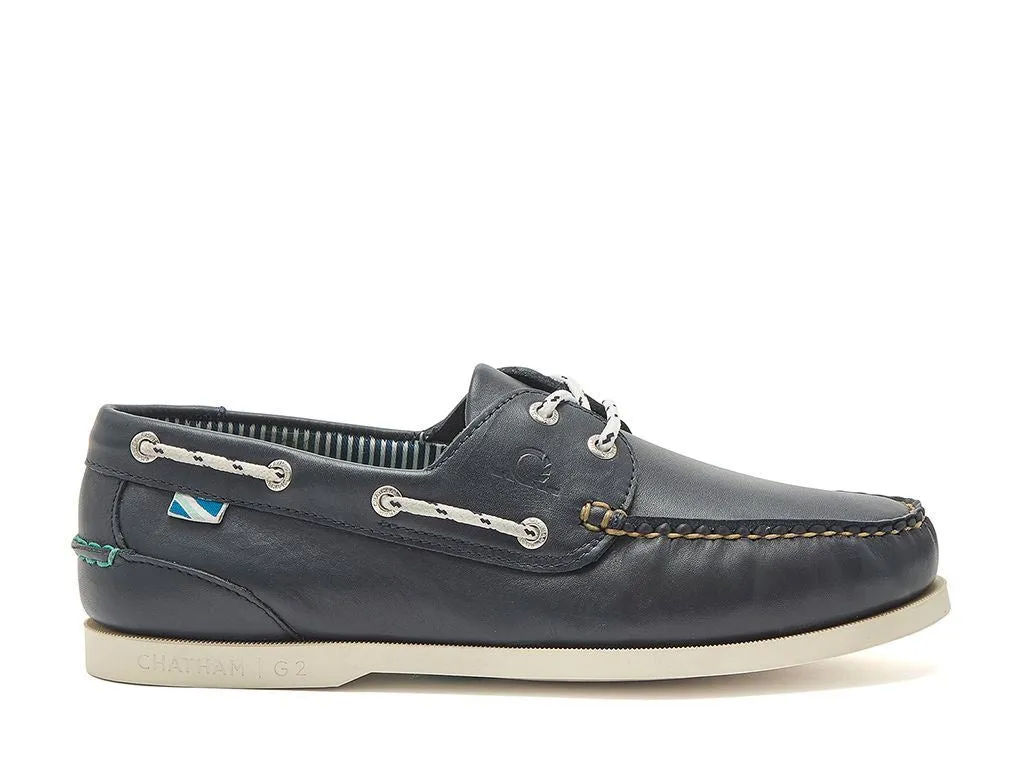 Chatham Leather Boat Shoes For Men - Crew G2 in Navy, 6-15
