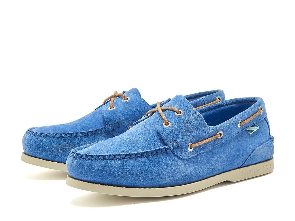 Chatham Suede Boat Shoes For Men - Compass II Repello G2 in Blue, 6-15