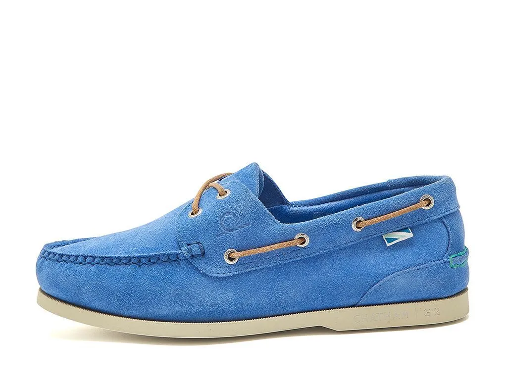Chatham Suede Boat Shoes For Men - Compass II Repello G2 in Blue, 6-15