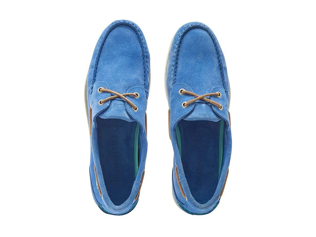 Chatham Suede Boat Shoes For Men - Compass II Repello G2 in Blue, 6-15