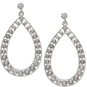 Clear Gemstone Gradual Teardrop Earrings