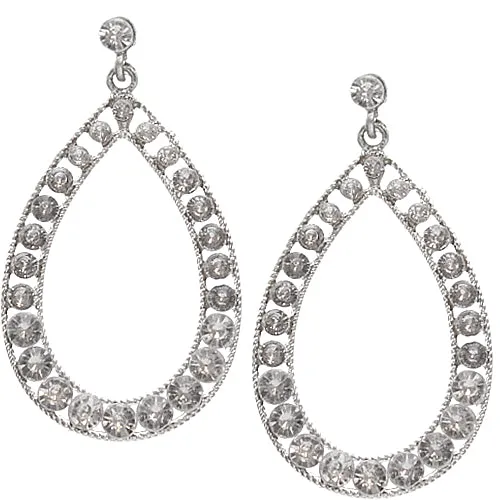 Clear Gemstone Gradual Teardrop Earrings