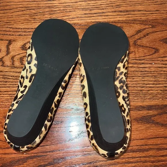 Cole Haan Elsie leopard print calf hair wedge - size 8