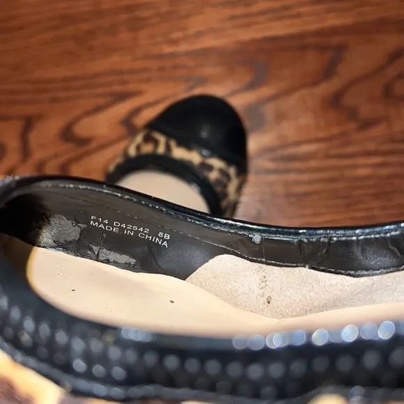 Cole Haan Elsie leopard print calf hair wedge - size 8