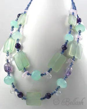 Collar Artesanal de Piedras Naturales, Piedras de Cuarzo, Cristal y Plata Ley 925 - Natural Stones, Quartz Stones, Crystal and 925 Sterling Silver Handmade Beaded Necklace - ID: 51756263 Bellash