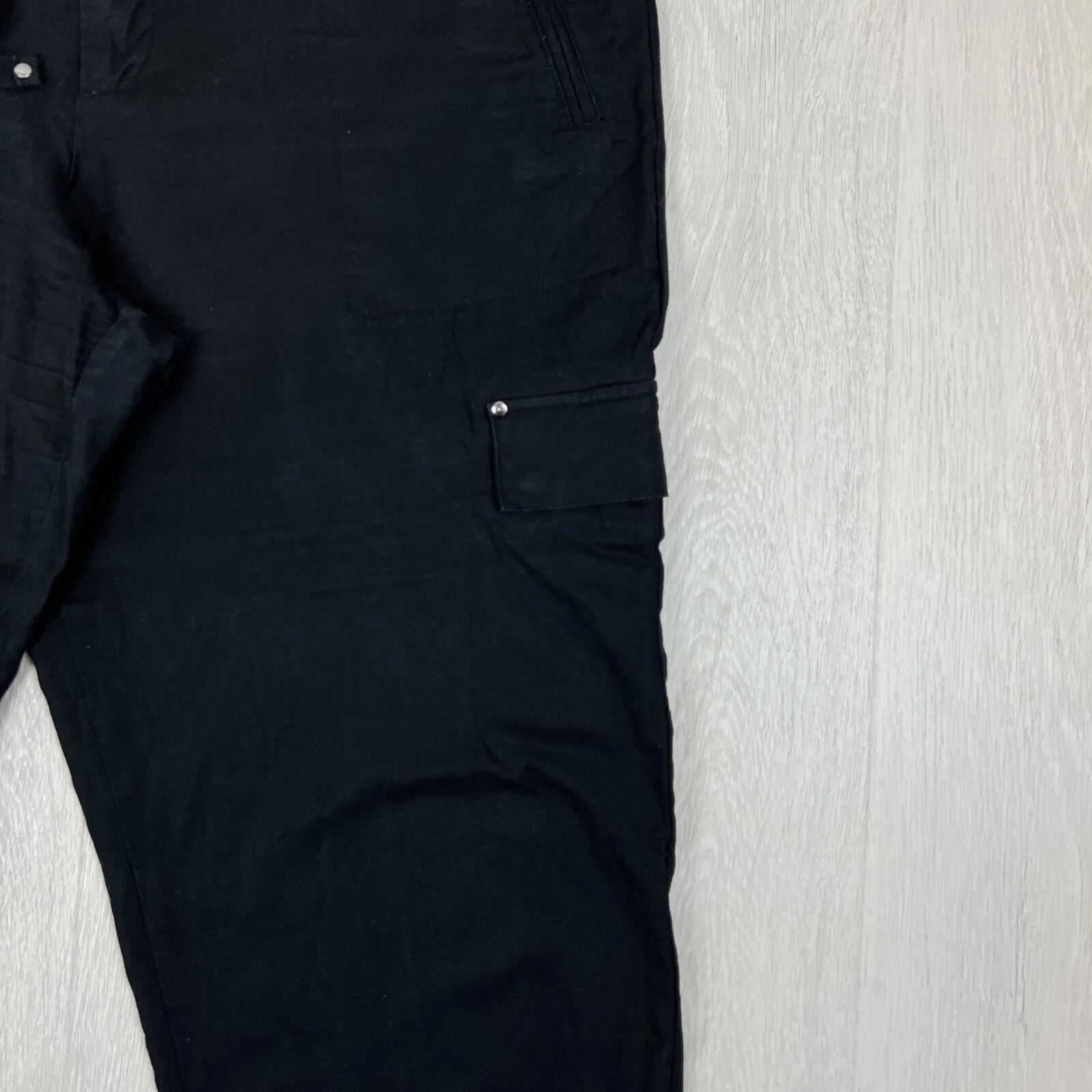 Country Road Womens Black Linen Blend Cropped Pants Size 16