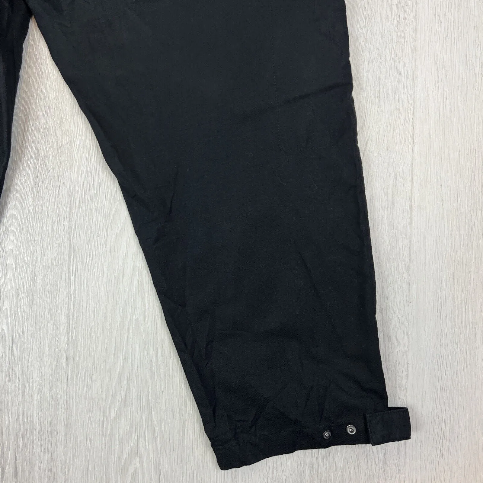Country Road Womens Black Linen Blend Cropped Pants Size 16