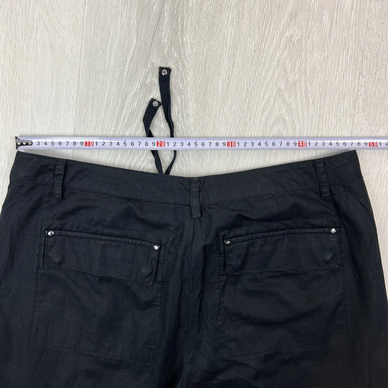 Country Road Womens Black Linen Blend Cropped Pants Size 16