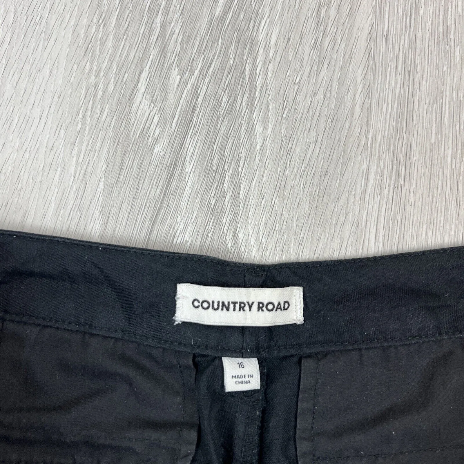 Country Road Womens Black Linen Blend Cropped Pants Size 16