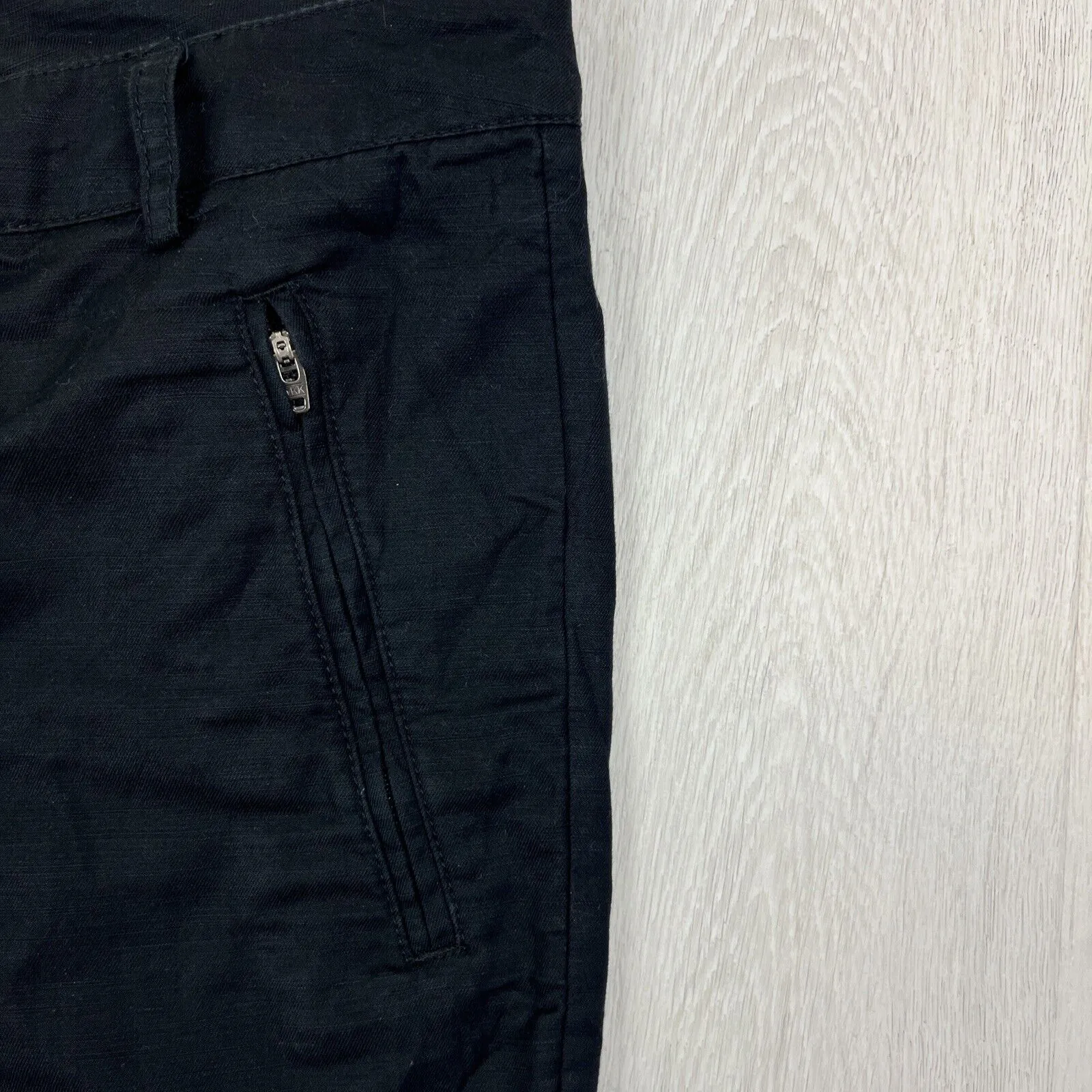 Country Road Womens Black Linen Blend Cropped Pants Size 16
