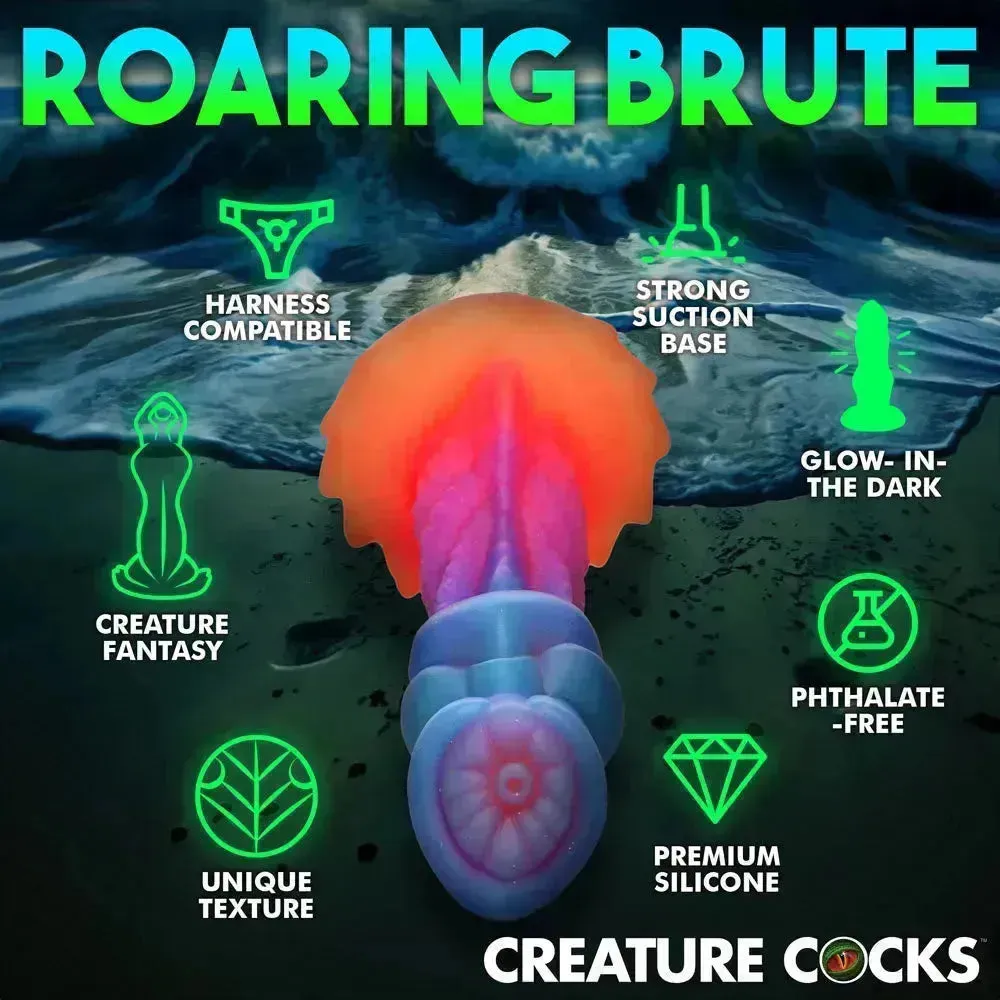 Creature Cocks Aqua-Cock - Glow in Dark Multi- 19.3 cm Fantasy Dildo