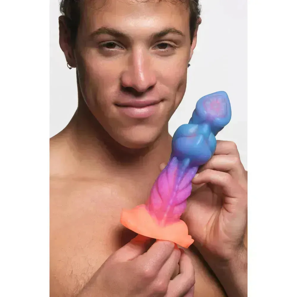 Creature Cocks Aqua-Cock - Glow in Dark Multi- 19.3 cm Fantasy Dildo