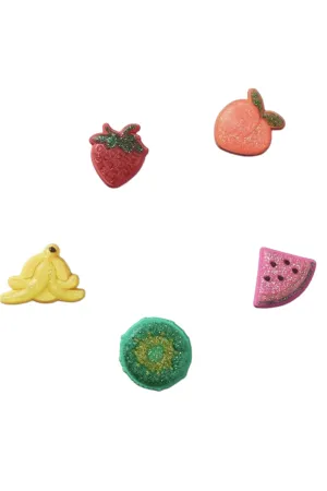 CROCS SPARKLE GLITTER FRUITS JIBBITZ CHARMS 5PK - MULTI