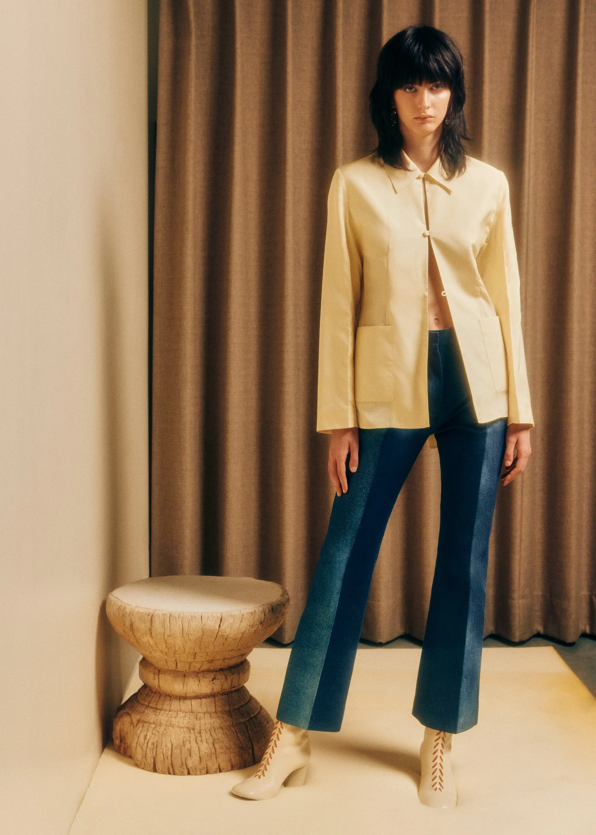 Cropped Flared Trousers