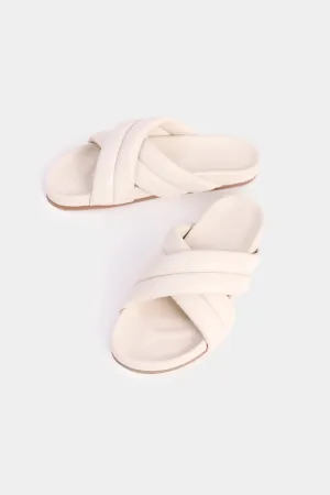 CROSSOVER LEATHER SLIDE
