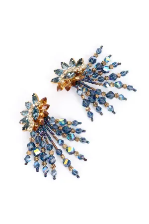Crystal Burst Fringe Earrings